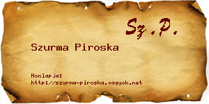 Szurma Piroska névjegykártya